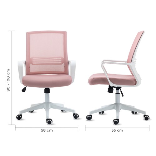 Silla de Oficina Mundo In Vastra Ergonomica Mesh Rosa.