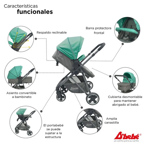 Carriola DBebe Travel System Queen Menta.