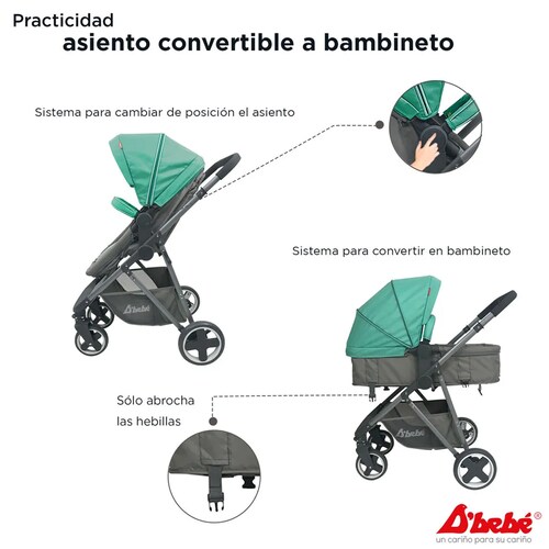 Carriola DBebe Travel System Queen Menta.