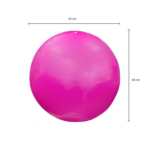 Pelota de  Yoga 75cm Pelota Pilates Ejercicio Crossfit Color Rosa Con Bomba 