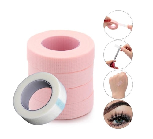 Cinta Micropore Extensiones De Pestañas 1x1 Sin Pelusa 10 Pz rosa