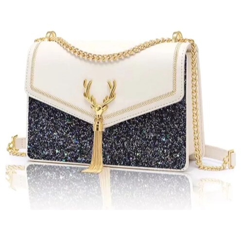 Bolso De Dama De Hombro Blanco con negro