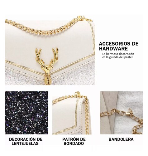 Bolso De Dama De Hombro Blanco con negro