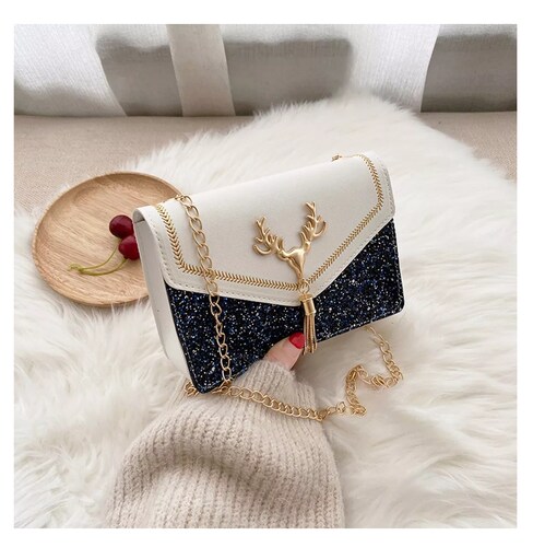 Bolso De Dama De Hombro Blanco con negro