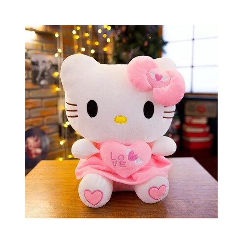 Peluche Hello Kitty Con Corazón 25cm Rosa
