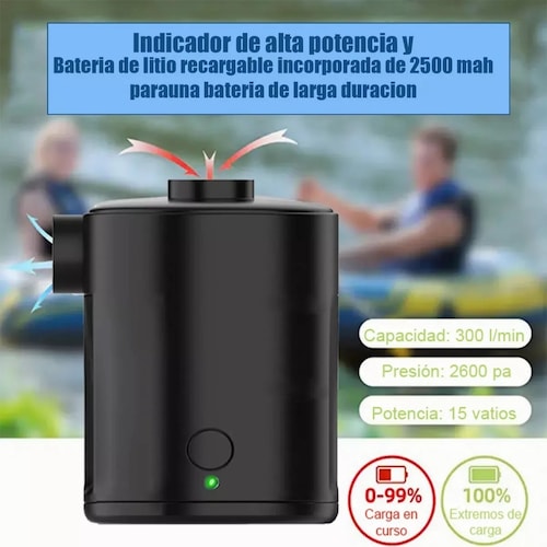 Inflador Eléctrico Para Colchón Inflable Y Piscina Cuadrado