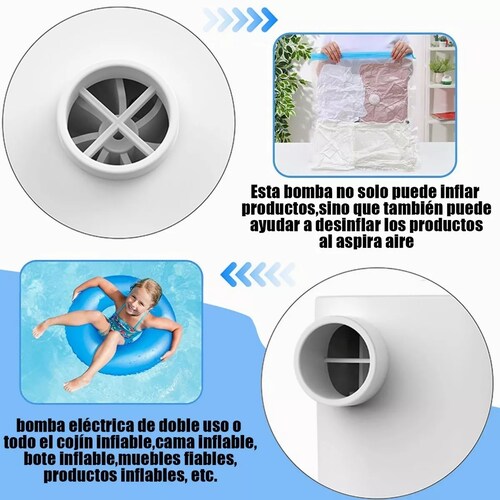 Inflador Eléctrico Para Colchón Inflable Y Piscina Cuadrado