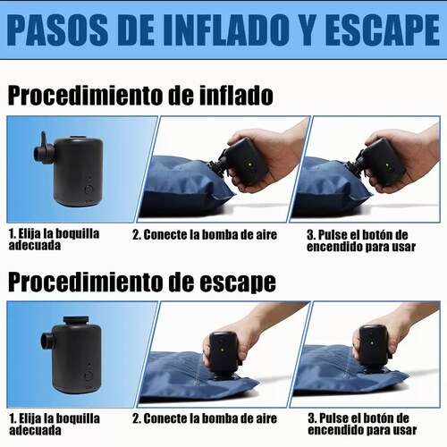 Inflador Eléctrico Para Colchón Inflable Y Piscina Cuadrado