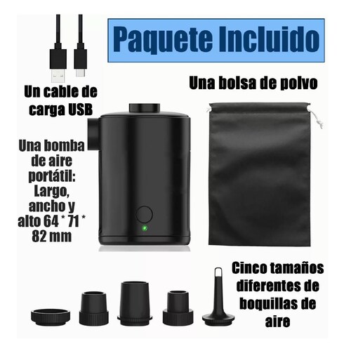 Inflador Eléctrico Para Colchón Inflable Y Piscina Cuadrado