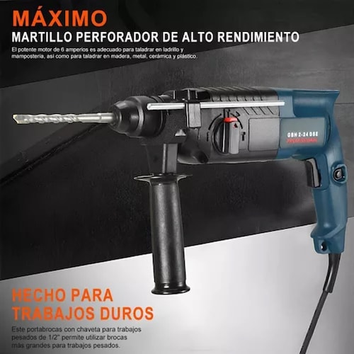 Rotomartillo Cincelador Perforador Sds 1200w Con Accesorios.