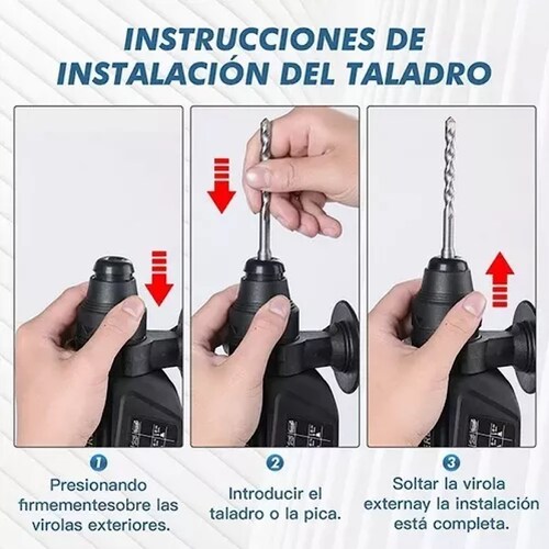 Rotomartillo Cincelador Perforador Sds 1200w Con Accesorios.