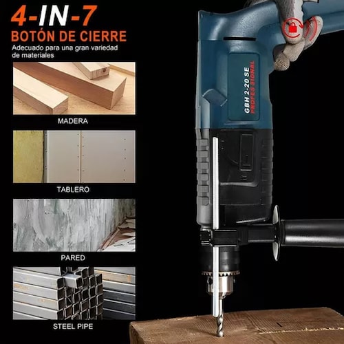 Rotomartillo Cincelador Perforador Sds 1200w Con Accesorios.