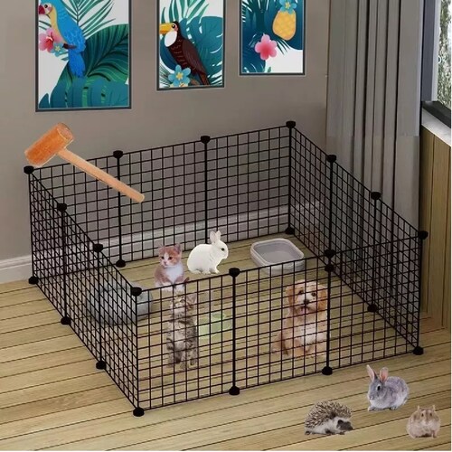 Corralito Plegable De Metal Para Mascotas Conejo Gato Perro