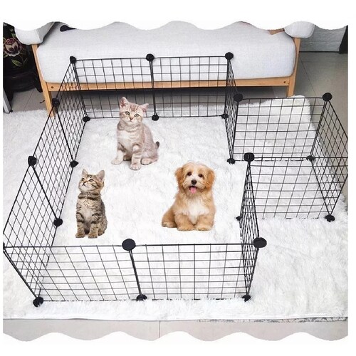 Corralito Plegable De Metal Para Mascotas Conejo Gato Perro