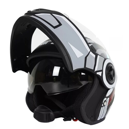 Casco Con Respirador Doble Lente Abatible Moto