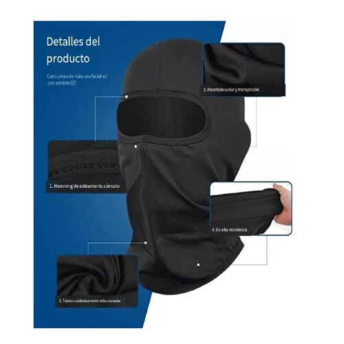 Set  Pasamontañas Militar Táctico Bandana Moto 5Pzas. 