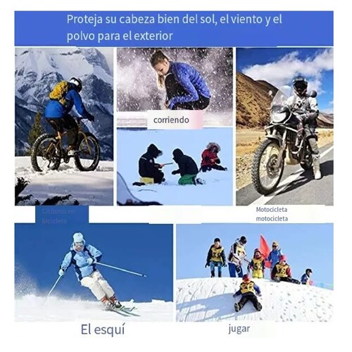 Set  Pasamontañas Militar Táctico Bandana Moto 5Pzas. 