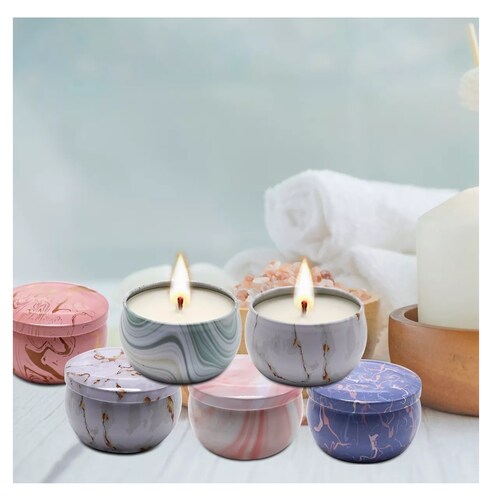 Velas Aromáticas De Cera De Soja 12 Rosas, Moradas y Azul