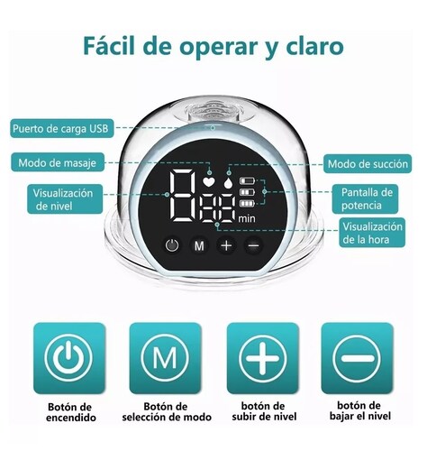 Extractor De Leche Eléctrico Silencioso Portátil Recargable Azul