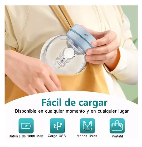Extractor De Leche Eléctrico Silencioso Portátil Recargable Azul