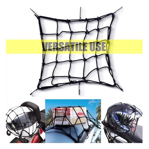Redes Malla Moto Sujetar Casco Portabulto Cuerda Gancho 3pcs