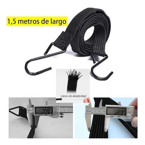 Redes Malla Moto Sujetar Casco Portabulto Cuerda Gancho 3pcs