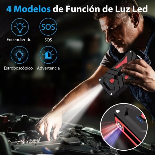 Arrancador De Batería De 2000a, 21800mah Para 8 Cilindros