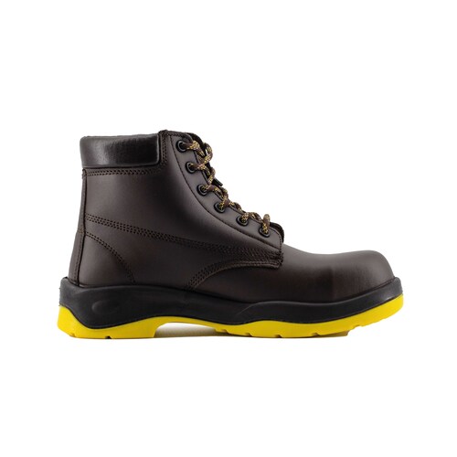 MODUSS SHOES bota de seguridad BORCEGUI MODELO 033 COLOR CAFÉ SUELA AMARILLA