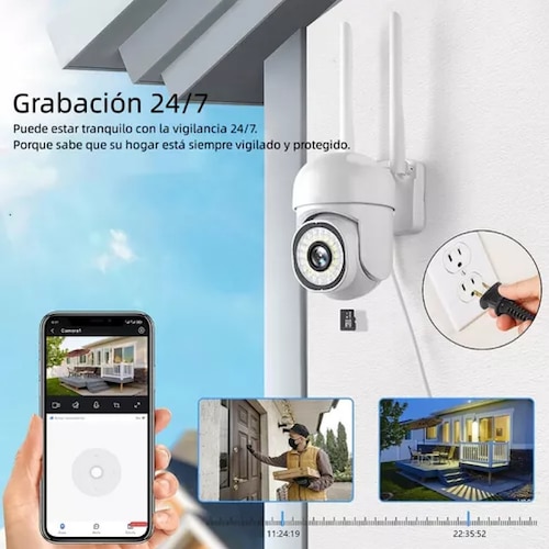 Camara Wifi De Seguridad Para Casas IP Interior Exterior Vigilancia  Inalambrica