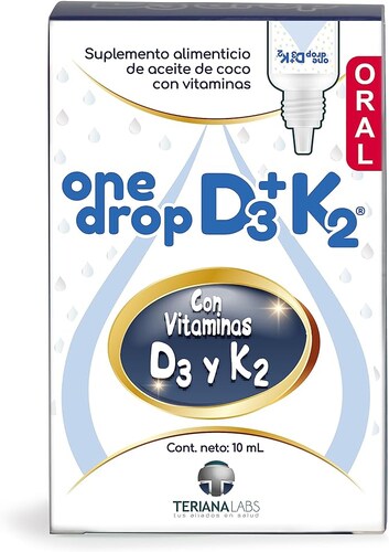 Vitamina ONEDROP D3+K2 frasco con 10 mL.