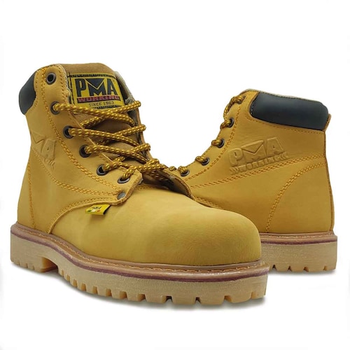 Bota Miel Nobuck Caballero Hombre Pma Industriales De Trabajo Sin/casquillo.
