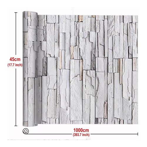 Papel Tapiz Autoadhesivo Para Paredes De Piedra 3d 45cm*10m 
