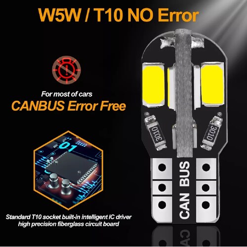Juego 20pzs Foco Led Pellizco T10 W5w 194 192 168 2825 Para Auto