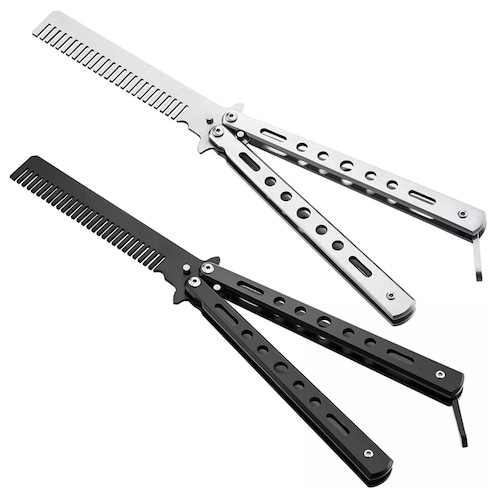 Peines De Entrenamiento Cuchillo Mariposa Acero Inoxidable 2 PCS 