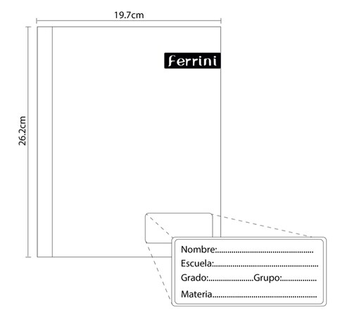 Cuadernos Cosidos Profesional Ferrini Libreta 100h 8 Pack doble raya