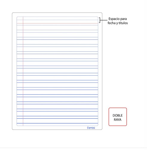 Cuadernos Cosidos Profesional Ferrini Libreta 100h 8 Pack doble raya