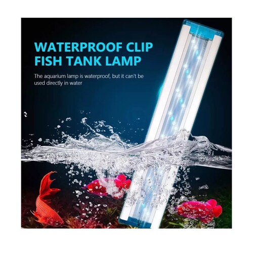 Luz Led Externa Y Blanca, Azul De 48 Cm Para Acuario