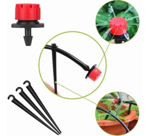 Sistema De Riego Automático Por Goteo Ahorra Agua 50m 211pzs Negro