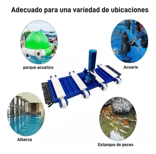Barredora Para Alberca Cepillo Pala Aspiradora Azul 