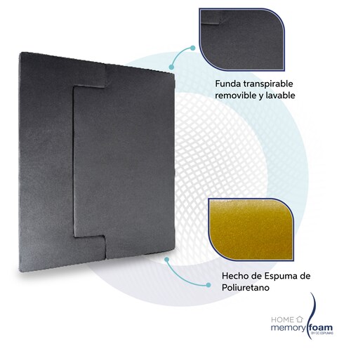 MEMORY FOAM HOME Sofá Cama Individual Tamaño Individual Color Gris Medidas 190 x 135 x 25 cm.