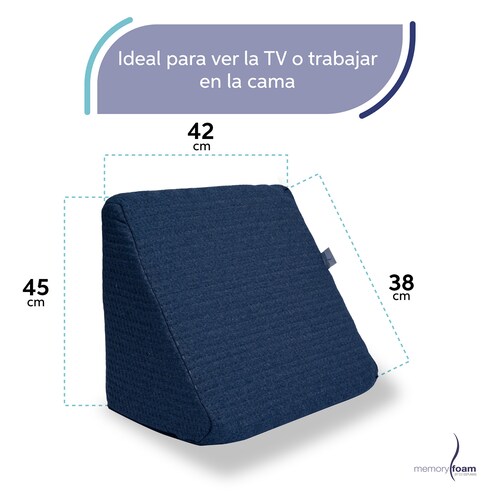 MEMORY FOAM Cojín o Respaldo Para TV  Hecho de Memory Foam  Medidas 45 x 42 x 38 cm
