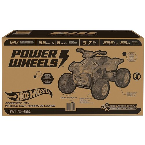 Cuatrimoto Moto Electrica Montable Power Wheels Hot Wheels ATV Rojo