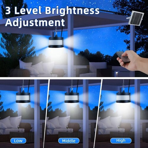 Lámpara Solar Focos Colgante De Exterior 160led 6500k Ip65