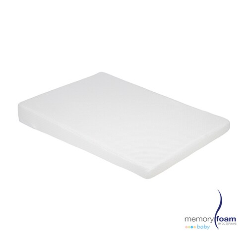 Memory Foam Colchón Antirreflujo para Cuna de Viaje, 130 x 70 x 12 cm