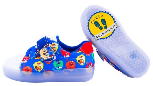 Tenis Niño Patrulla Canina Cachorros Luces Leds 410-arb Azul