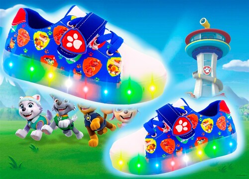 Tenis Niño Patrulla Canina Cachorros Luces Leds 410-arb Azul