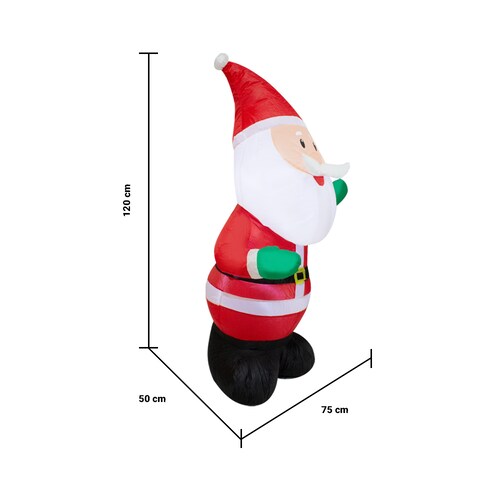 Santa Claus Inflable de 120 CM, Inflable con LED Integrados para Navidad