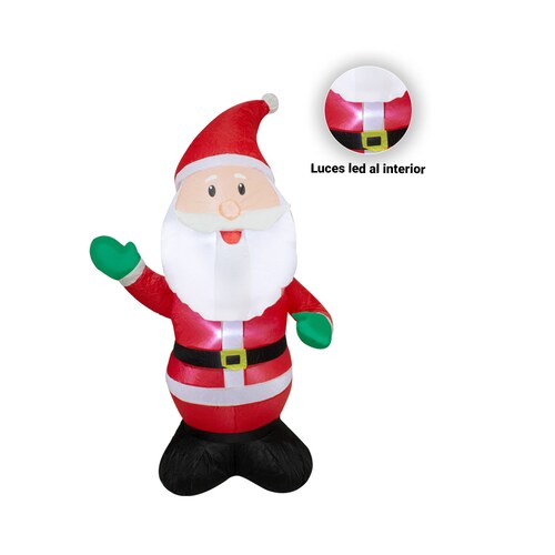 Santa Claus Inflable de 120 CM, Inflable con LED Integrados para Navidad