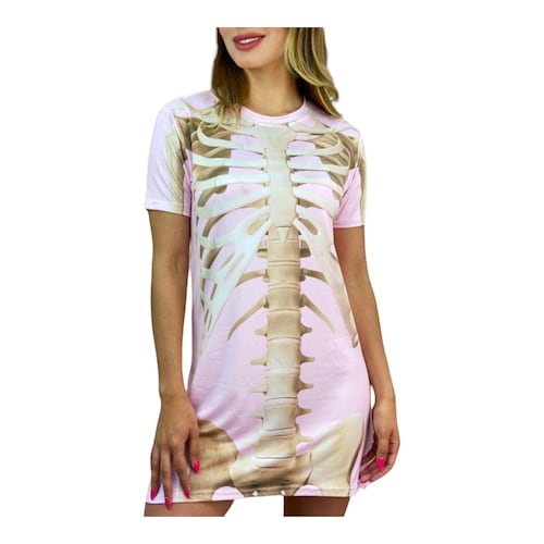Bluson Maxi Playera Mujer Colsplay Día De Muertos Hallowen esqueleto.