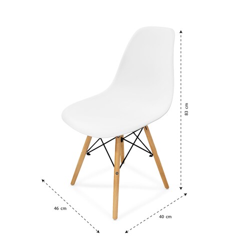 Set de 4 Sillas Modernas para comedor y Sala Minimalista  en color  Blanco.